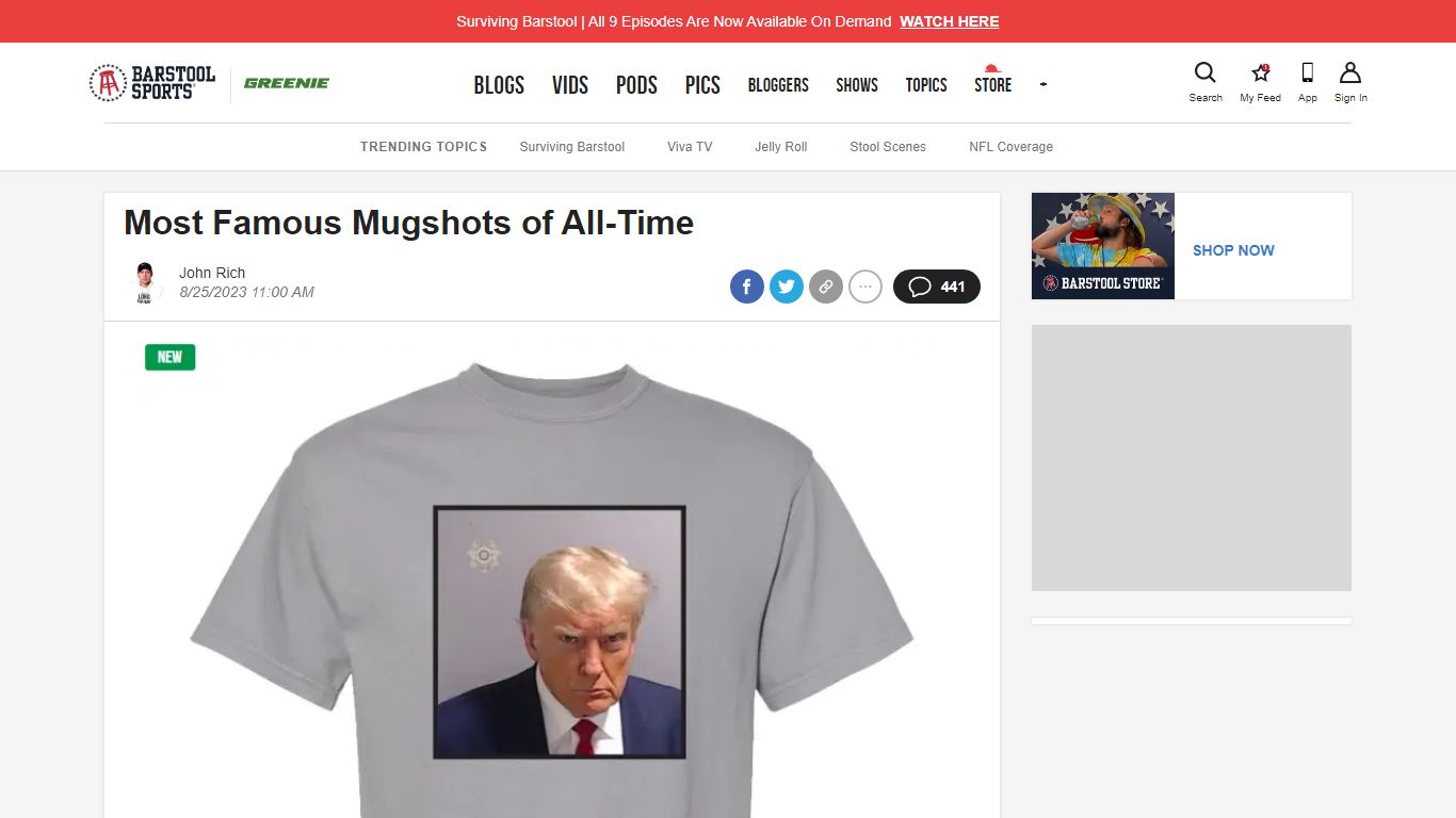 Most Famous Mugshots of All-Time | Barstool Sports